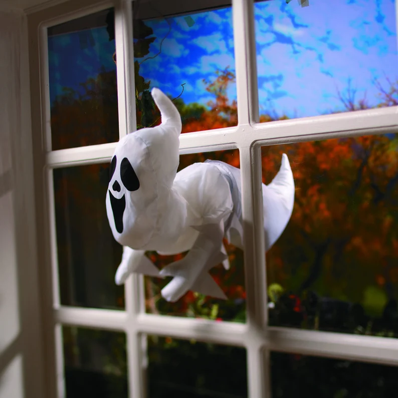 Ghost Breaking Through Window Ideas for Halloween Decorations