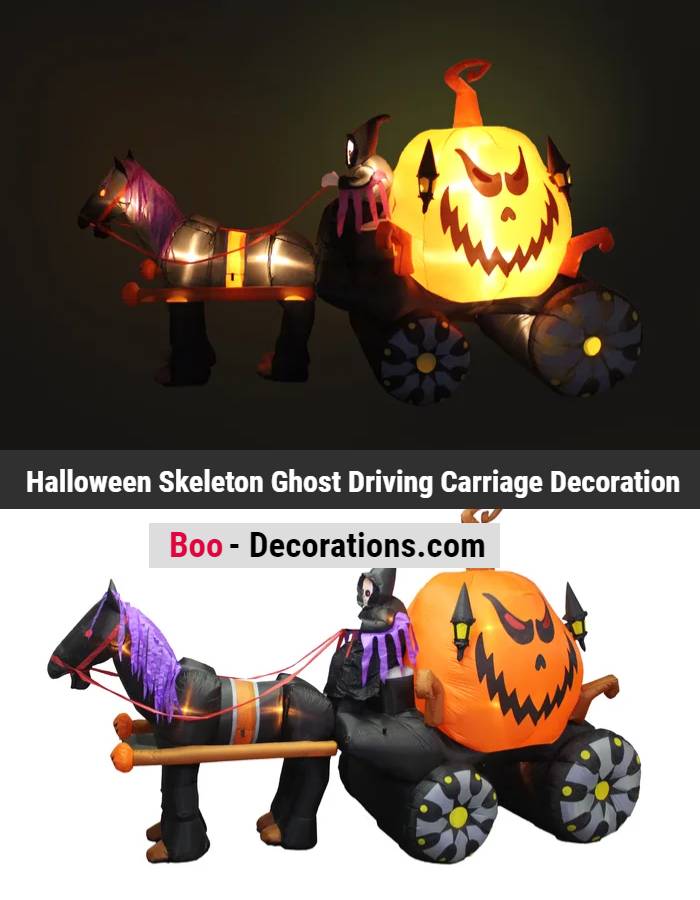 Skeleton Ghost Driving Carriage Ideas for Halloween Decorations