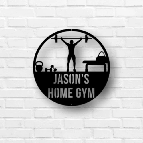 Personalized Home Gym Sign; Custom Metal