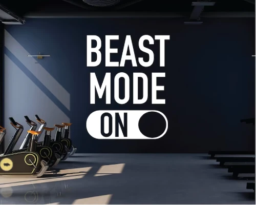 Beast Mode ON Inspirational Decal Home Gym Wall Decor