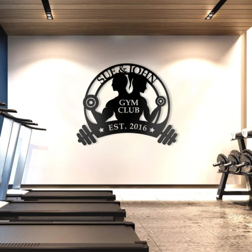 Custom Fitness Wall Art Metal Gym Wall Decor