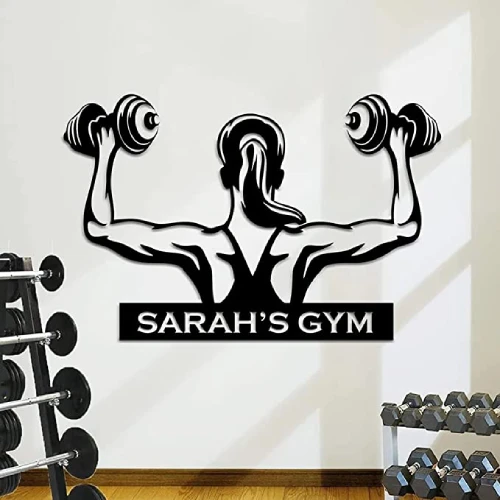 Gym Sign Fitness Modern Art Gym Metal Home Decor