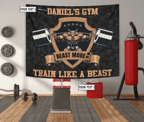 Gym Train Like A Beast Wall Tapestry