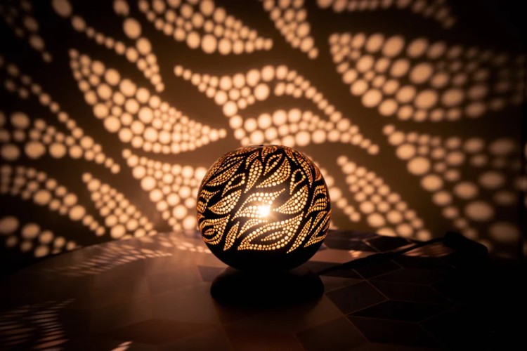 Minimal Bedroom Night light, Pendant Wooden Morroco Turkish lamp